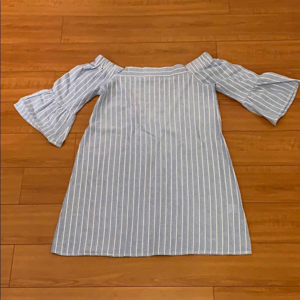 Off The Shoulder Striped Dress